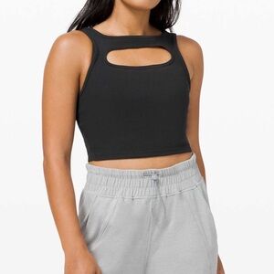 Lululemon Black Cut-Out Crop Tank